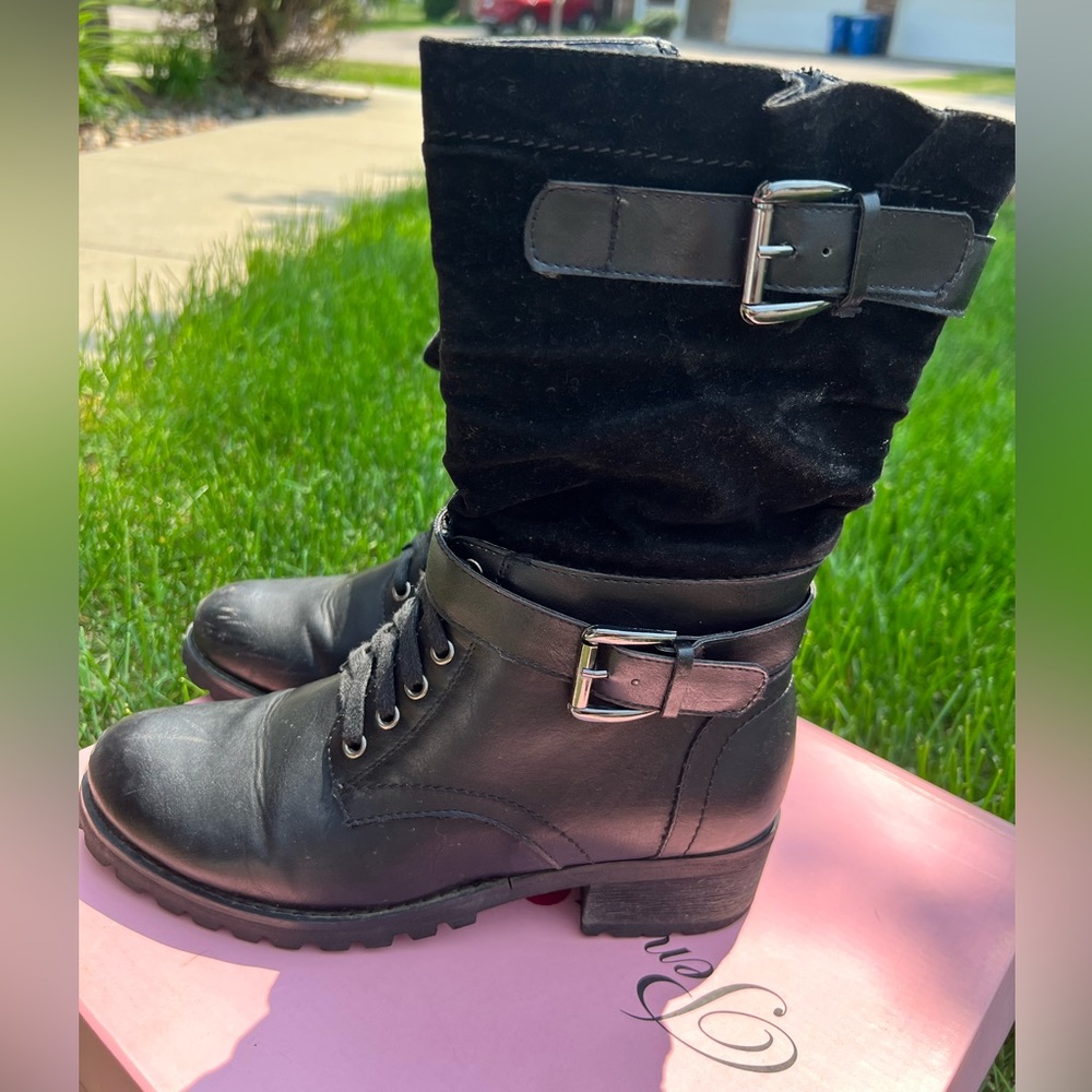 Women’s Kenny Earl Combat Boot Black Lace Up